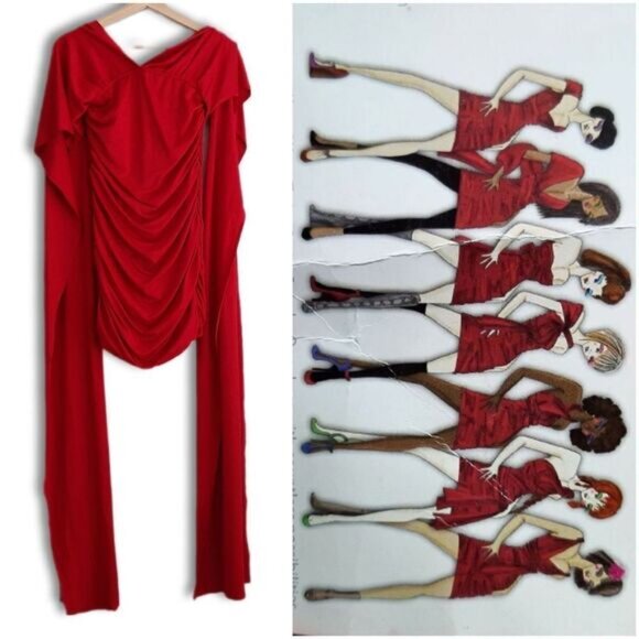 QED LONDON Multi Way Ruched Mini Dress Red Sz S - Picture 2 of 14